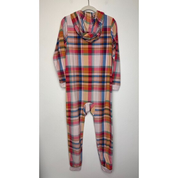 Cat & Jack Girls XL Plaid Union Suit One Piece Hooded Pajama Fleece Pink Red - Picture 11 of 14